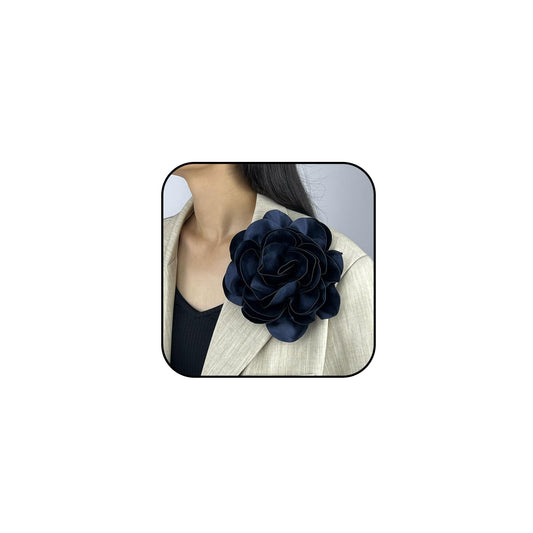 Dainty Satin Fabric Rose Flower Brooches 7.5in Extra Large Big Camellia Flower Brooches Lapel Pins for Women Wedding Party Dance Dress Clothes Accessories
