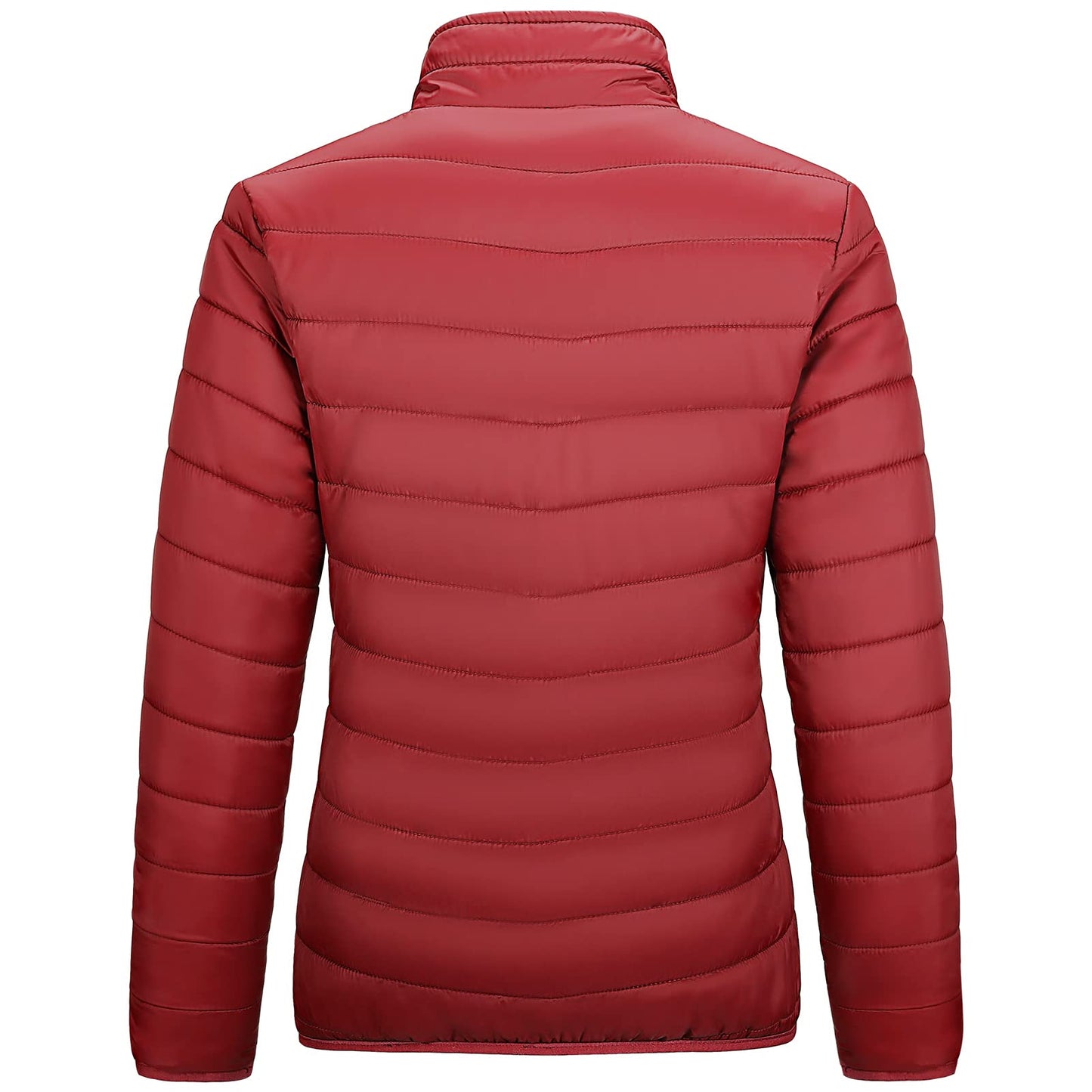 Outdoor Ventures Women's Packable Full-Zip Short Puffer Jacket Insulated Quilted Warm Lightweight Winter Coat