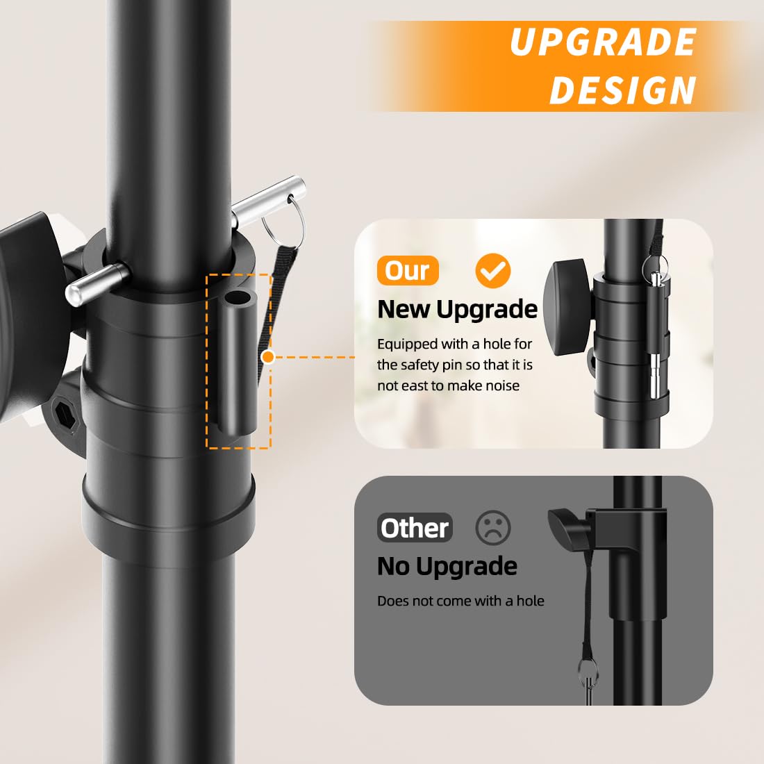 Small Speaker Stands 2 Pack, 24-50 Inch Height Adjustable Speaker Tripod Stand Pair, Lightweight 35mm Compatible Insert, Support 55 LB with 2 Storage Bags