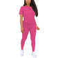 TOPONSKY Women Mujer 2 Piece Outfits Work Jogger Sets Workout Hot Pink,L