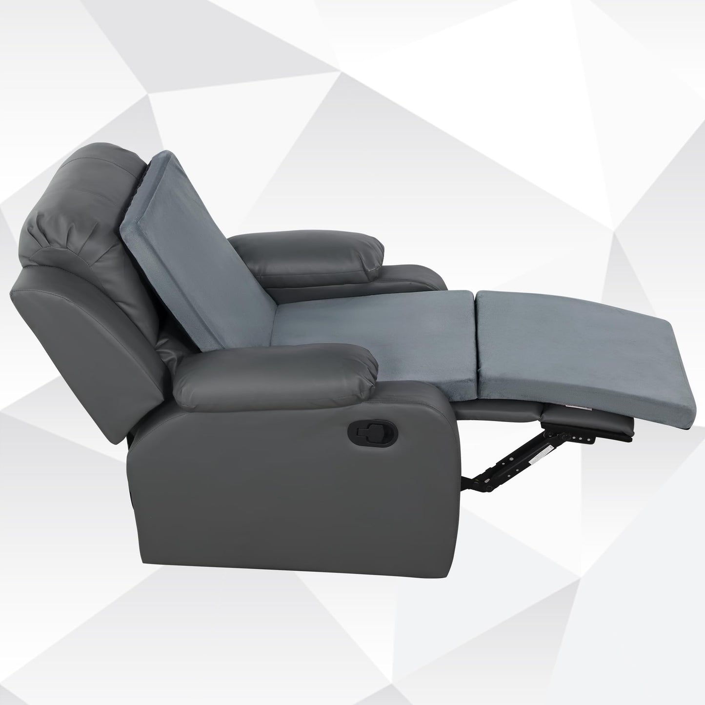 HOMBYS 3-in-1 Recliner Seat Cushion with Lumbar Support Pillow & Footrest, Multi-Functional Adjustable Height 2" to 6" for You to Choose, Non-Slip Foam Chair Cushion for Elderly, Light Grey