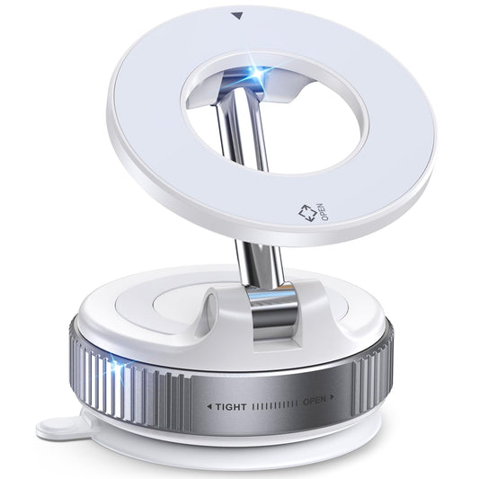 Vacuum Magnetic Suction Cup Phone Mount for Magsafe, 360° Adjustable Magnetic Phone Holder, Pocket Size Foldable Portable Cell Phone Holders for Your Car for All Smartphones & All Car Models