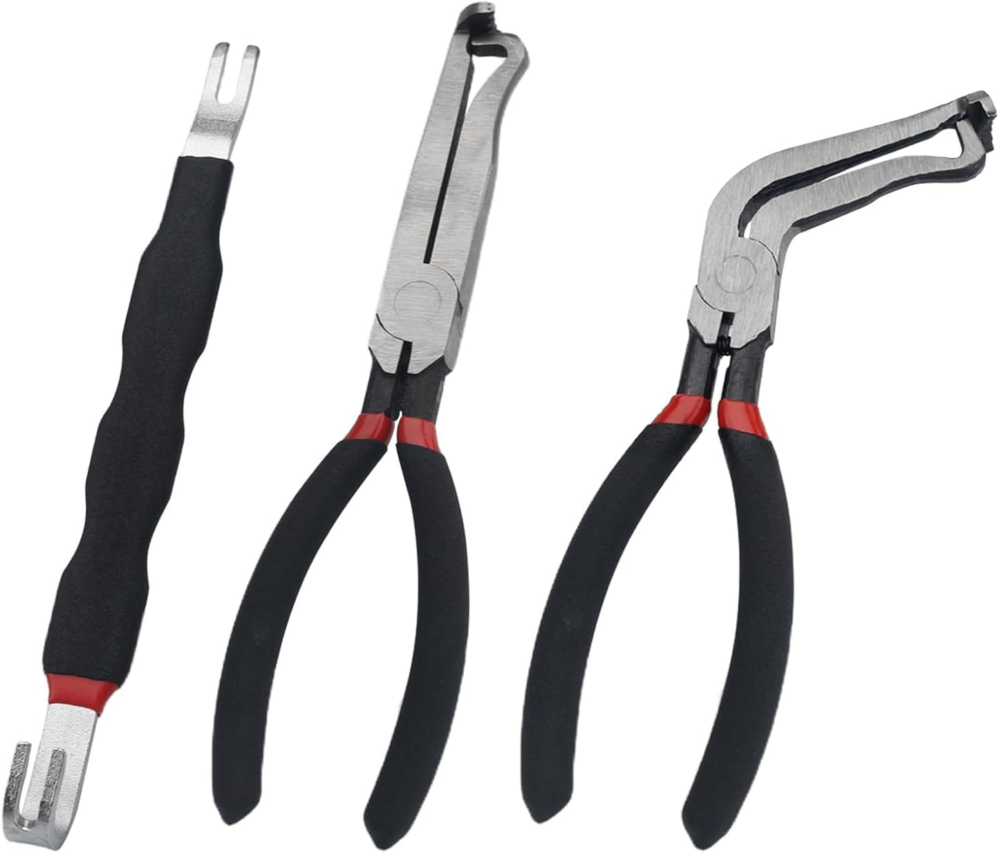 8" Electrical Disconnect Pliers Set 60°Connector Tool Angled Wire Plug Tool Locking Push Tab Pliers for Sensor Plugs Fuel Injectors Wiring Harnesses Removal 37960,37980 (3 Piece Set)