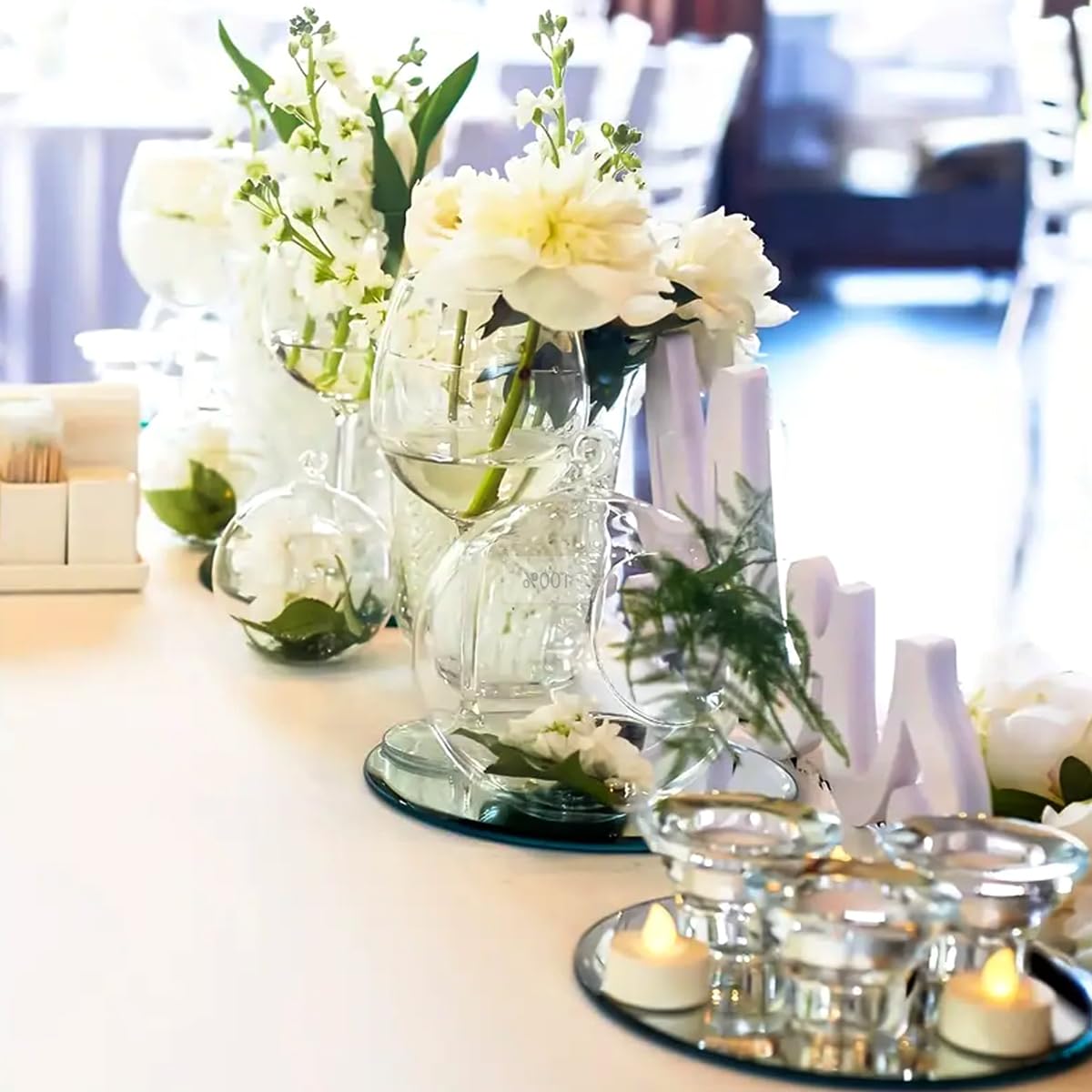 16Pack Round Mirror Centerpieces for Tables, Acrylic Round Mirror Trays Plates Decoration Circular Plate for Table Centerpiece Candles Wedding Baby Shower Christmas Party Decor Crafts (8inch)