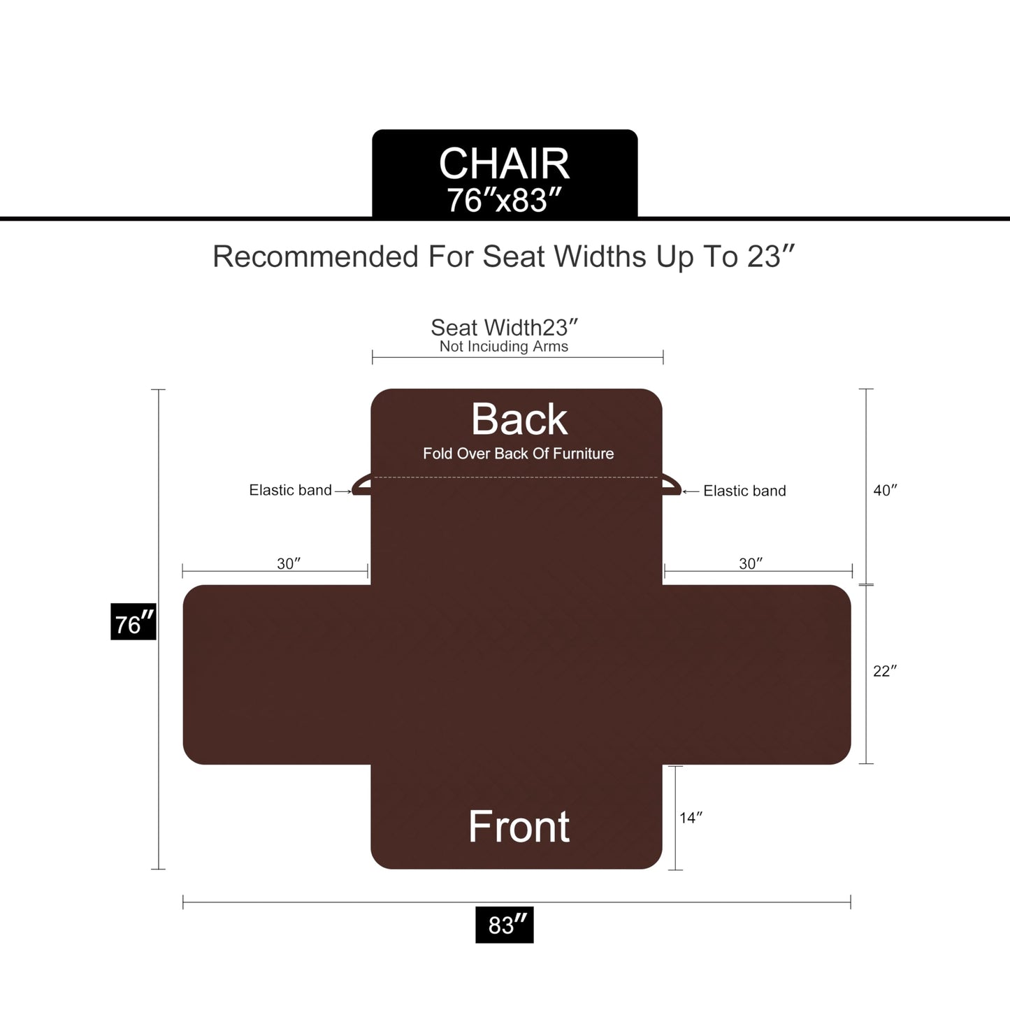 U-NICE HOME Recliner Chair Covers Reversible Chair Cover Pet Covers for Dogs with Elastic Straps Water Resistant Diamond Quilted (23''Recliner Small, Coffee/Beige)