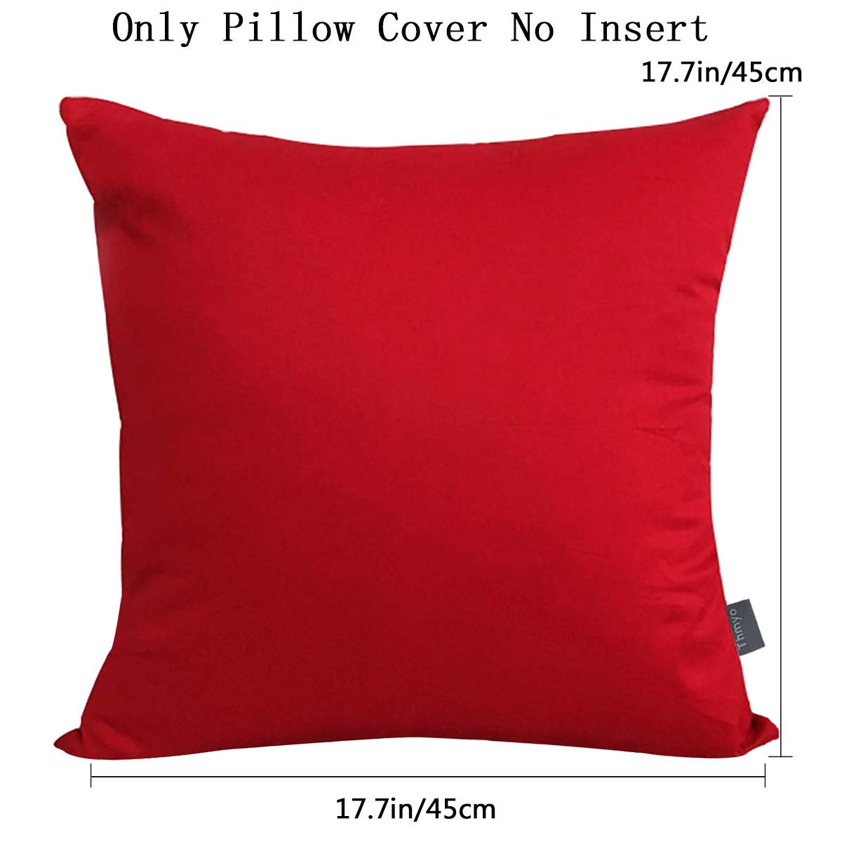 Thmyo 4-Pack 100% Cotton Comfortable Solid Decorative Throw Pillow Cases Square Cushion Cover Pillowcases Sublimation Blank Christmas DIY Throw Pillow Covers for Sofa Bed Car(18x18 inch/ 45x45cm,Red)