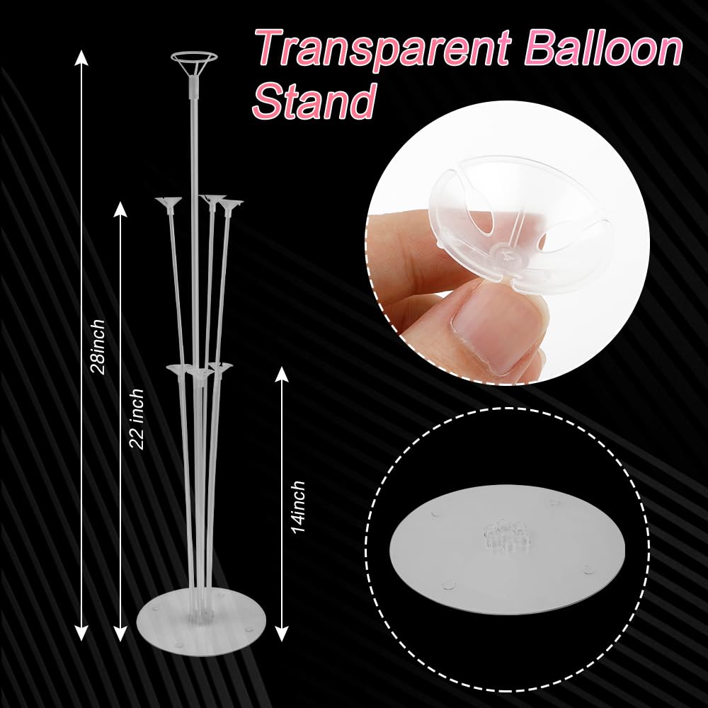 Balloon Stand kit 4 Sets 10 Pcs Balloon Arch Kit Balloons Sticks with Base Balloons Tape Balloon Arch Stands for Table Floor Party Baby Shower Decorations Table Centerpiece Decor Wedding Birthday