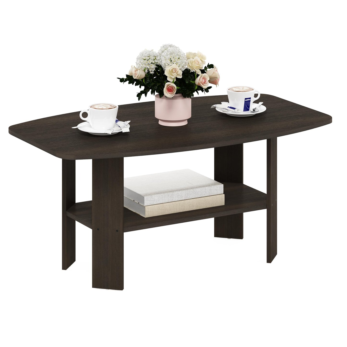 Furinno Simple Design Coffee Table, Dark Brown