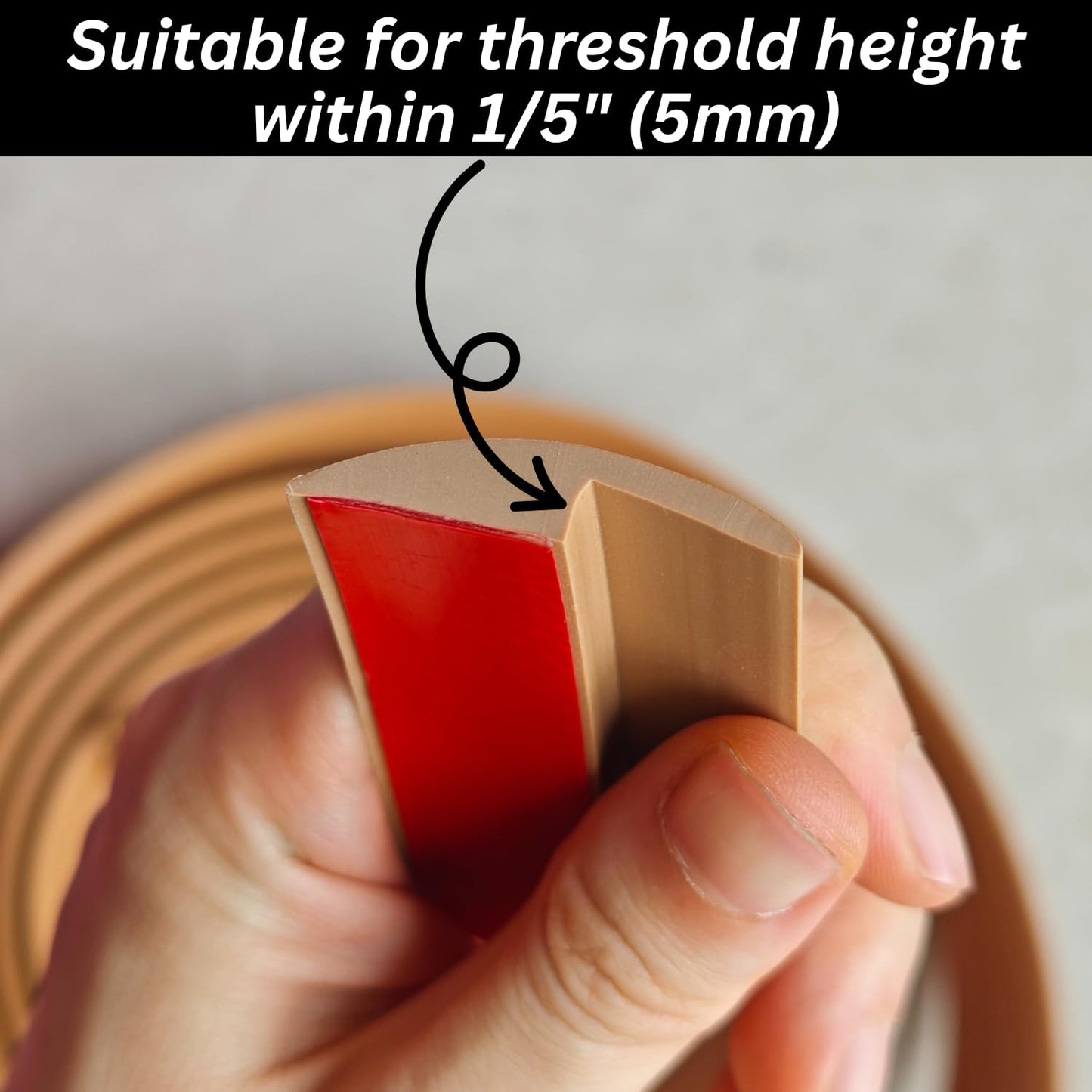 Floor Transition Strip Self Adhesive Carpet Wood Tile Vinyl Flooring Laminate Transition Cover Edge Trim Gap Doorway Threshold for Uneven Floors Heights Within 5 mm (120 inches, Light Brown Coffee)