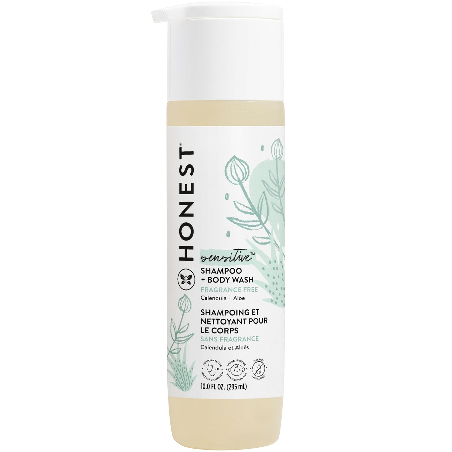 The Honest Company 2-in-1 Cleansing Shampoo + Body Wash | Gentle for Baby | Naturally Derived, Tear-free, Hypoallergenic | Citrus Vanilla Refresh, 10 fl oz
