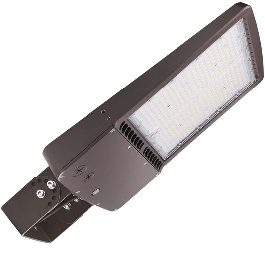 300W LED Parking Lot Light, 5700K 42000LM [Eqv. 1000W HPS] LED Shoebox Light with Yoke Mount, Dimmable Outdoor Area Street Lighting, IP65 20KV Surge Protection, AC100-277V UL&DLC Listed