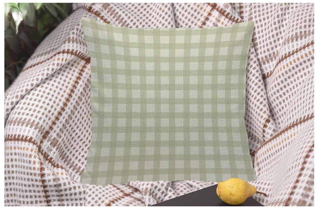 WONDERTIFY Throw Pillow Cover Case Buffalo Plaid Green - Soft Linen Pillow Case for Decorative Bedroom/Livingroom/Sofa/Farm House - Cushion Covers Couch Pillow 18x18 Inch 45x45 cm