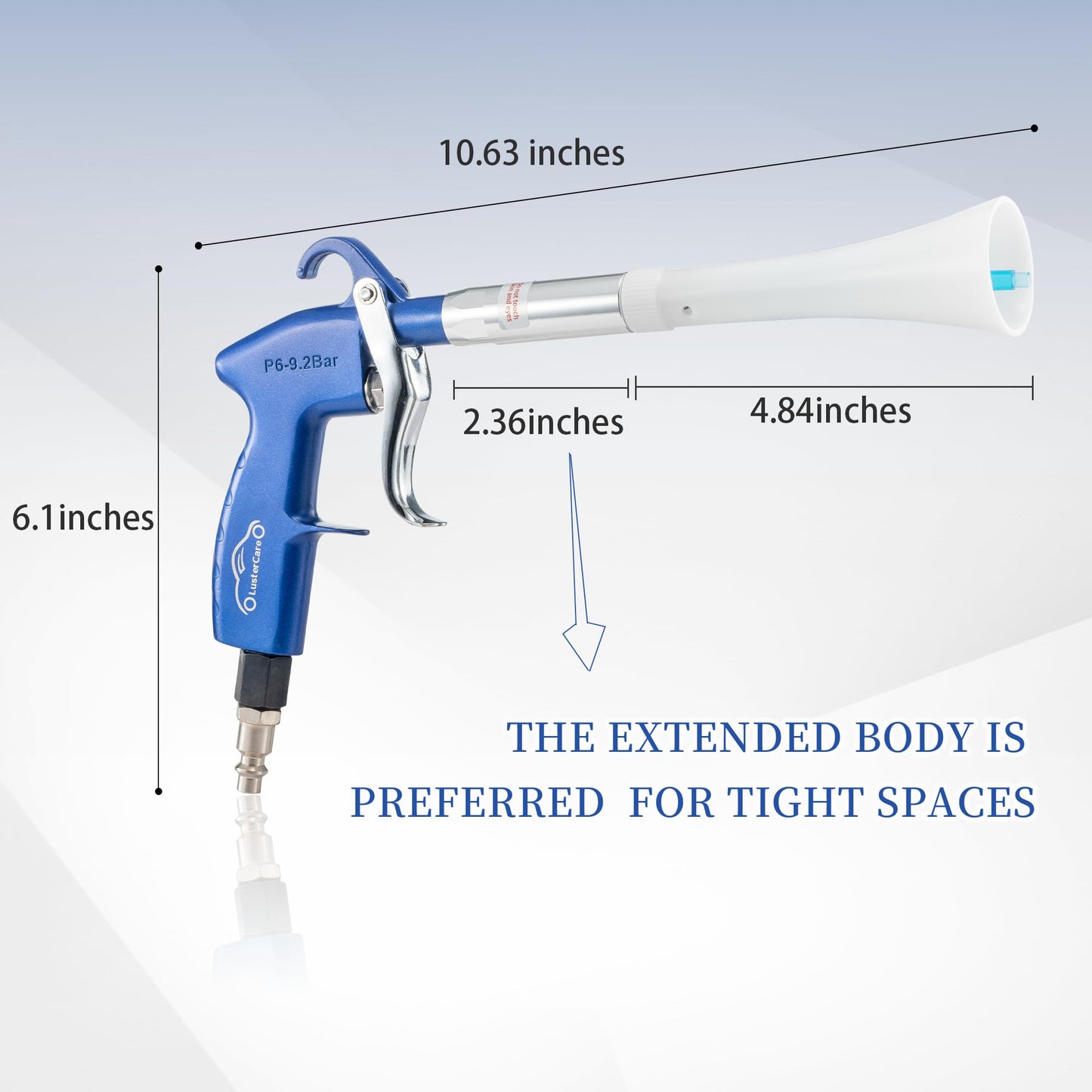 LusterCare Blow Gun Blasts Away Dirty and Air Dry from Surface Works with a Strong Gust of Air Lengthen