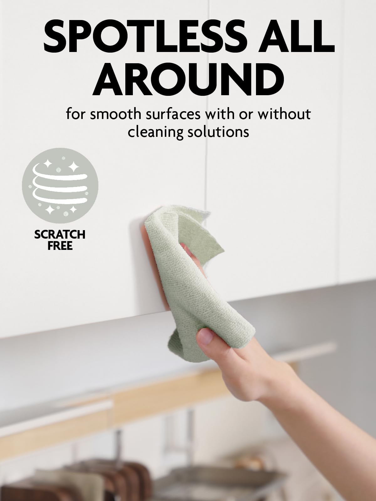 Fantasticlean Tear Away Dish Cloth - 40 Sheets - 10'' by 10'', Reusable Washable Kitchen Towel Rolls, Super Absorbent and Thick Microfiber Cleaning Cloths (2 Rolls of Beige and MossGreen)