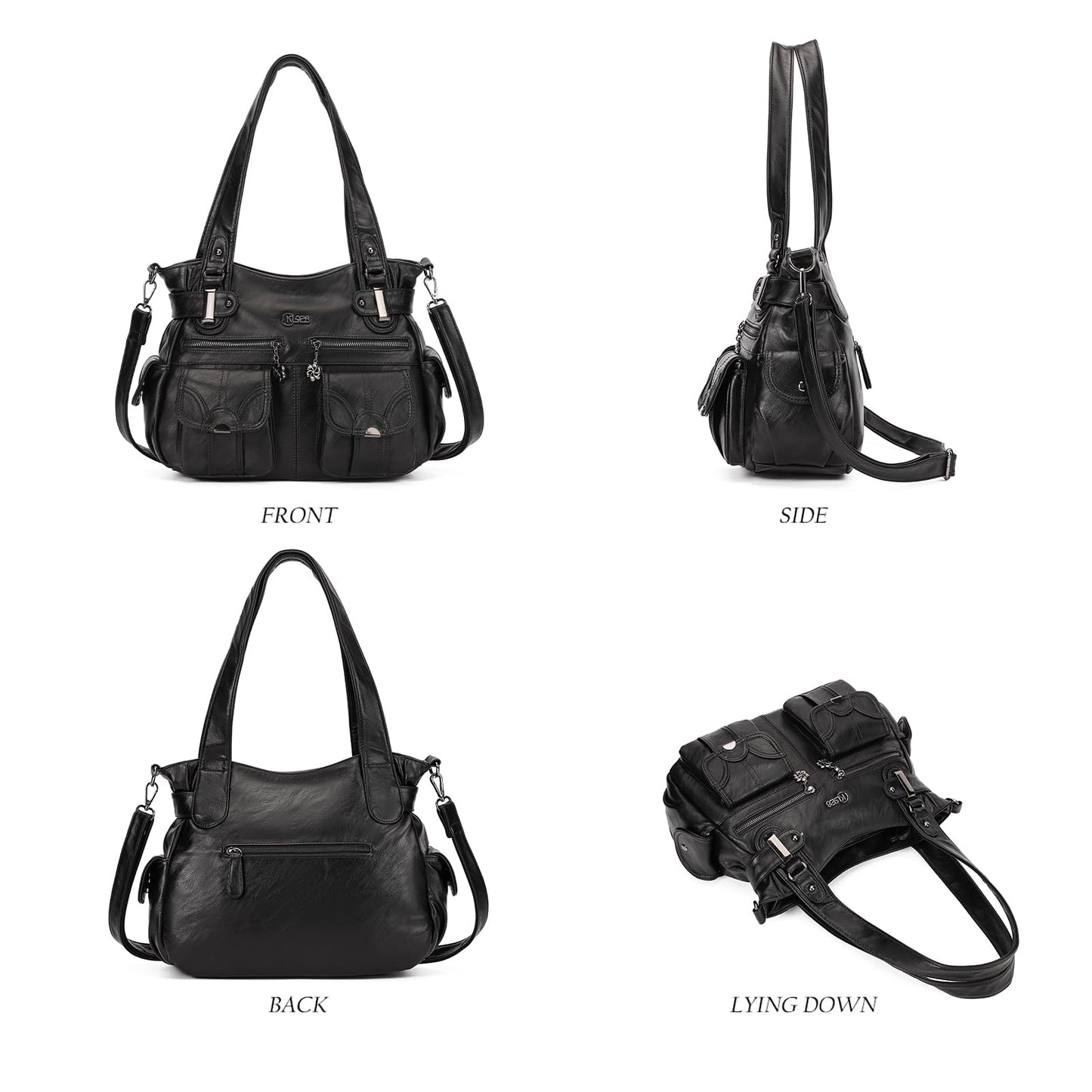 Purses and Handbags for Women Large Hobo Shoulder Bags Soft PU Leather Multi-Pocket Tote Bag