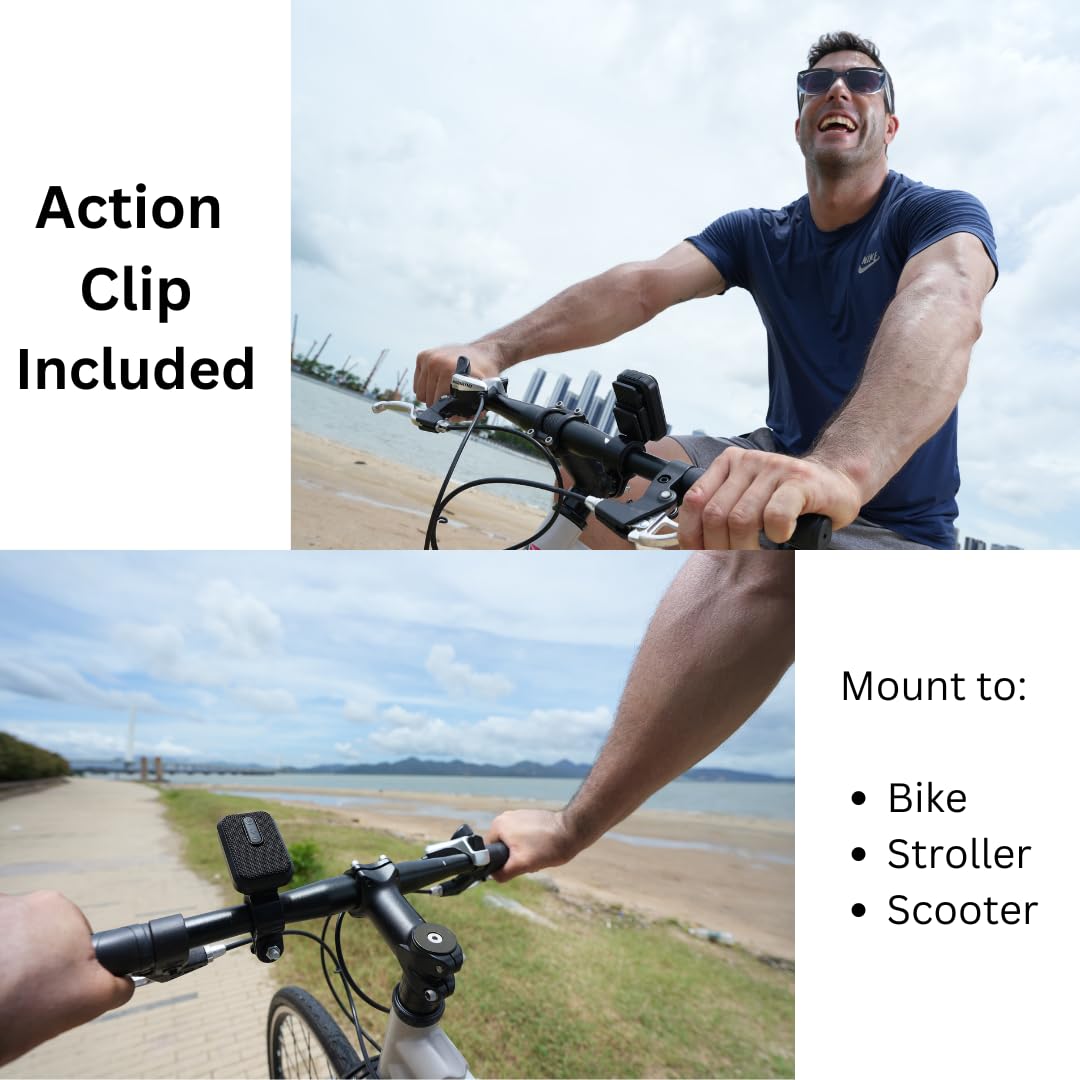 Super Real Wearable Bluetooth Speaker - Waterproof Wireless Portable Speaker - Built in Mic for Hands Free Calls - Mini Clip on Bike & Golf Speaker