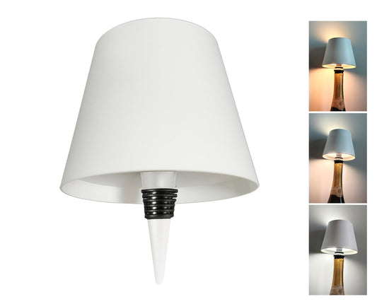 BENCAMAO Wireless Bottle lamp,LED Rechargeable Wine Bottle Lights for Party Decor,Wedding, Home Bar,Long Lasting Cordless Lights for Outdoor/Indoor, Warm White & Color Changing, Gift Idea(White)