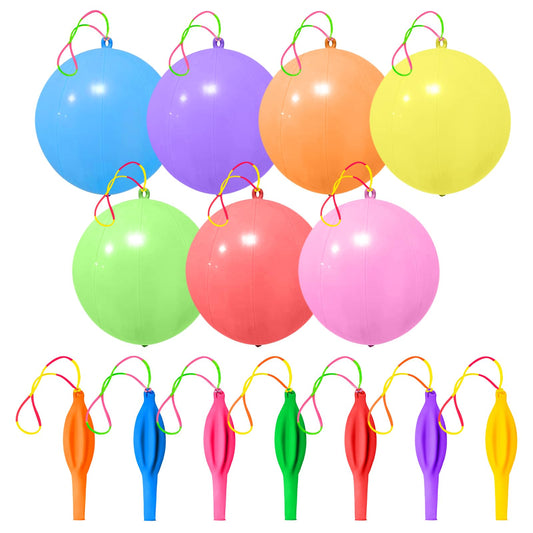 GOLF Punch Balloons,36Pcs Punching Balloon for Kids Heavy Duty Party Favors, Assorted Color Bounce Balloons with Colored Rubber Band Handle for Birthday,Wedding