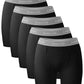 BAMBOO COOL Womens Boxer Briefs Boy Shorts Soft Stretch Panties for Women, 5-Pack