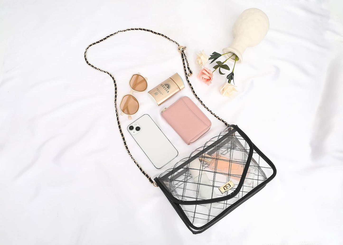 YGR Clear Bag for Stadium Events Clear Purse Crossbody Bag Stadium Concerts Approved for Women, Black