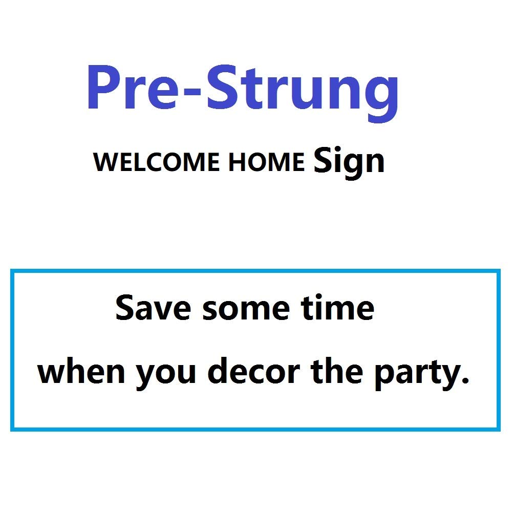 Blukey Pre-Strung Holographic WELCOME HOME Banner Decorations Sign, Iridescent Hanging Bunting String Flag Garland for Deployment Homecoming, Graduation Ceremony, Family Reunion, Military Homecoming Party