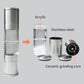2 in 1 Salt and Pepper Grinder Stainless Steel Pepper Mill Grinder Refillable Adjustable Coarseness Mills for Sea Salt, Small Peppercorn, Black Pepper