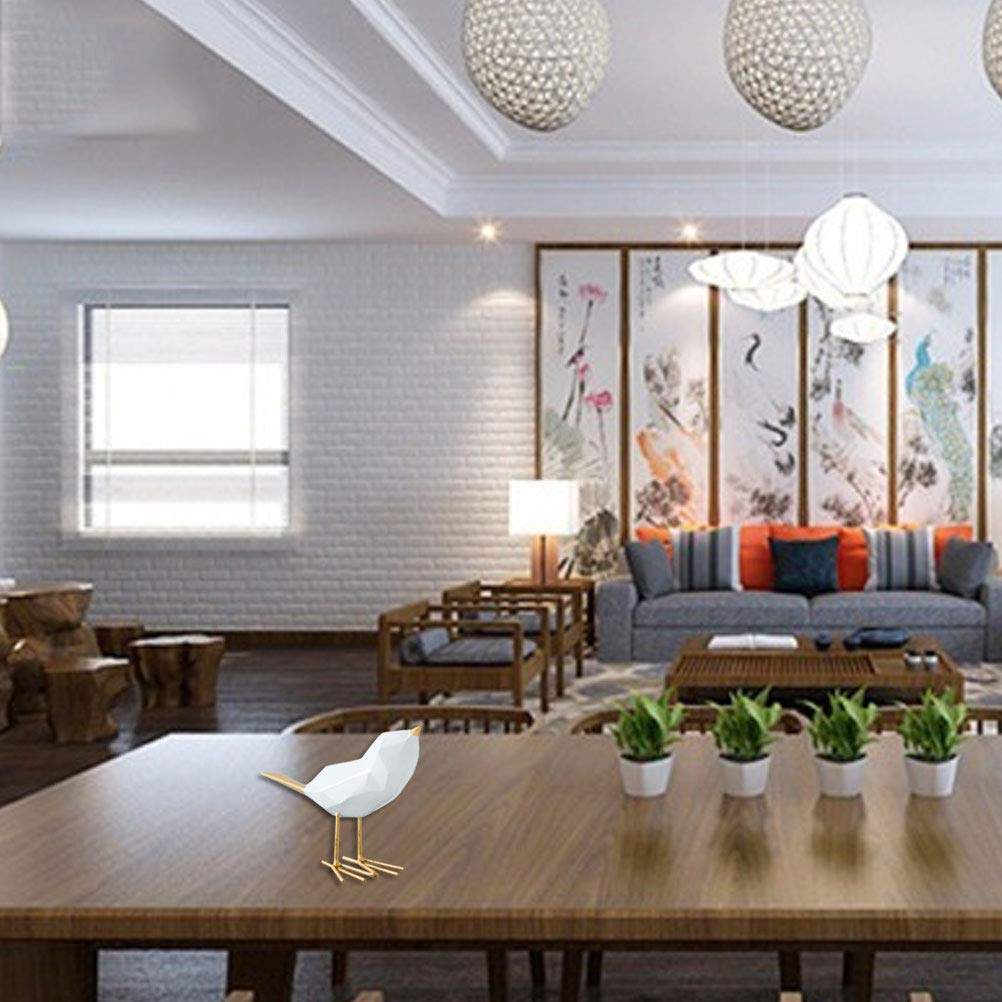 VORCOOL Simple Resin Bird Figurine Statue Furnishing Articles Ornaments Home Office Decoration (Golden)