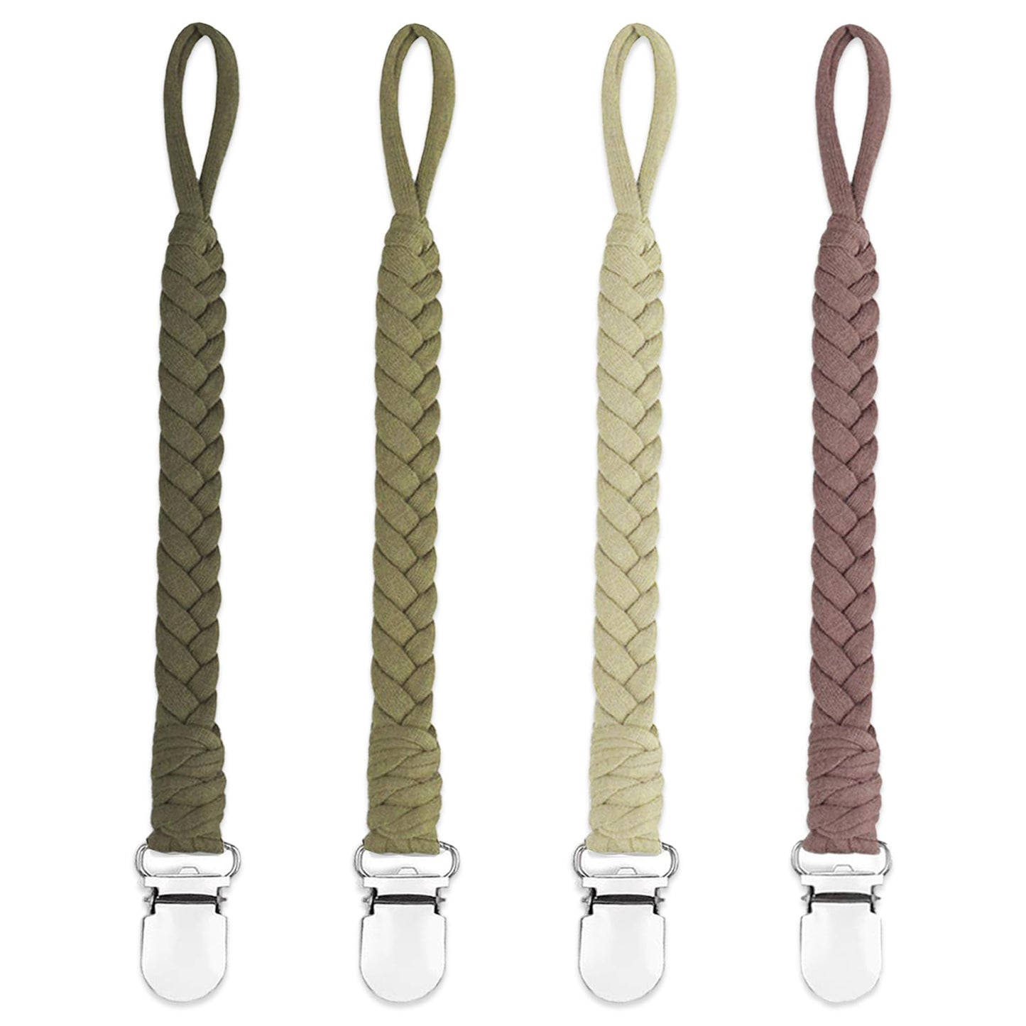 7 Pcs Braided Pacifier Clip, Pacifier Clips for Boys & Baby Girls, Pacifier Holder Clip Binky Clips