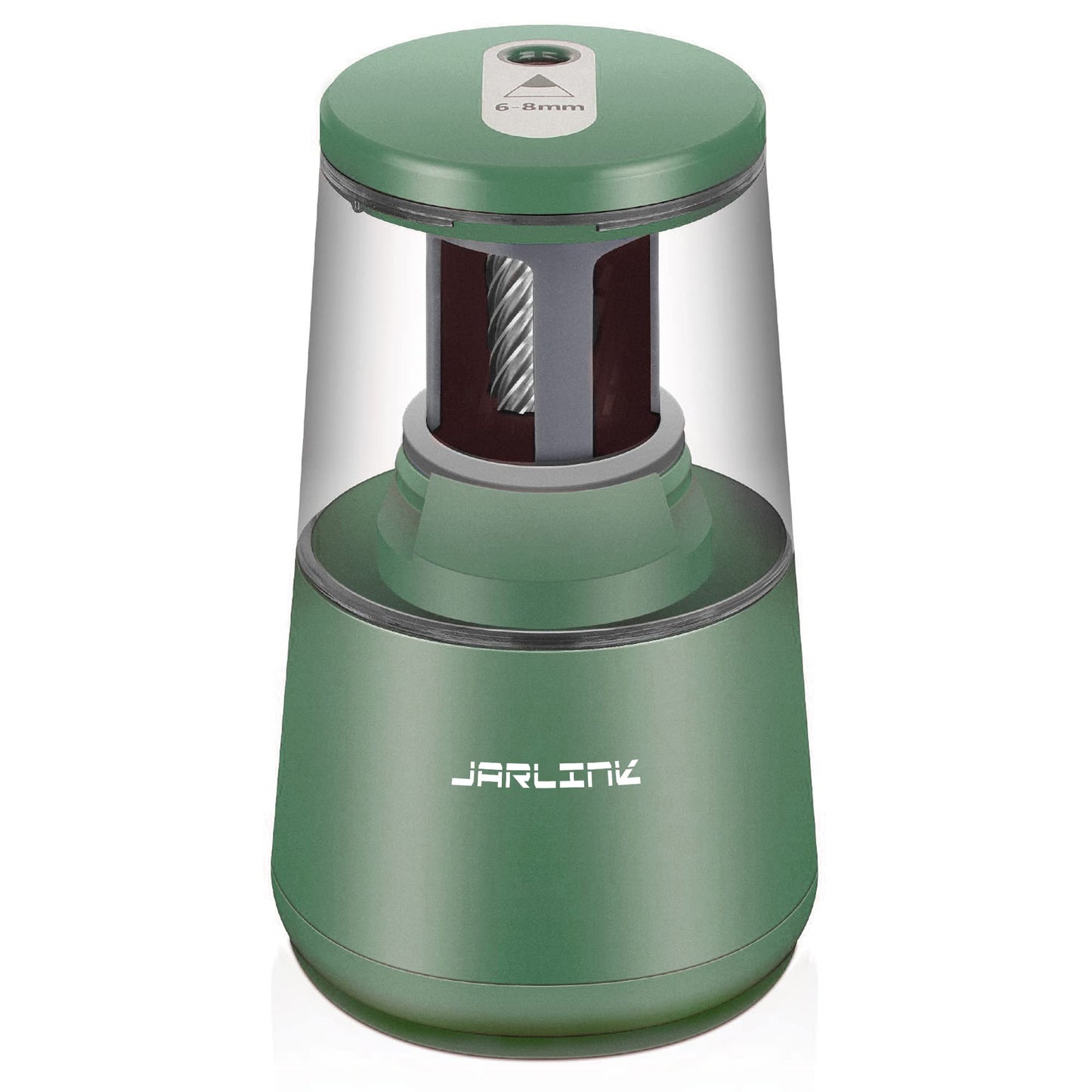 JARLINK Electric Pencil Sharpener, Heavy-Duty Helical Blade to Fast Sharpen, Auto Stop for No.2/Colored Pencils(6-8mm), AC Adapter/Battery Operated in School Classroom/Office/Home (Black)