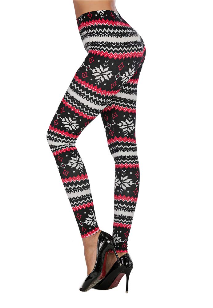 Seasonal Print Leggings Ankle Length Ethnic Tribal Leggings Tights for Women L
