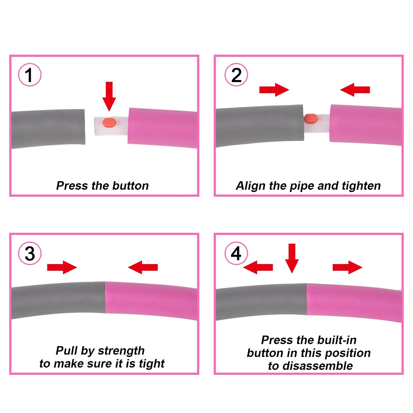 NEOWEEK 2lb Exercise Hoops for Adults, Adjustable Hoola Weighted Hoop, Detachable Section Soft Fitness Hoop for Weight Loss, Fat Burning, Home Gym Core Workout