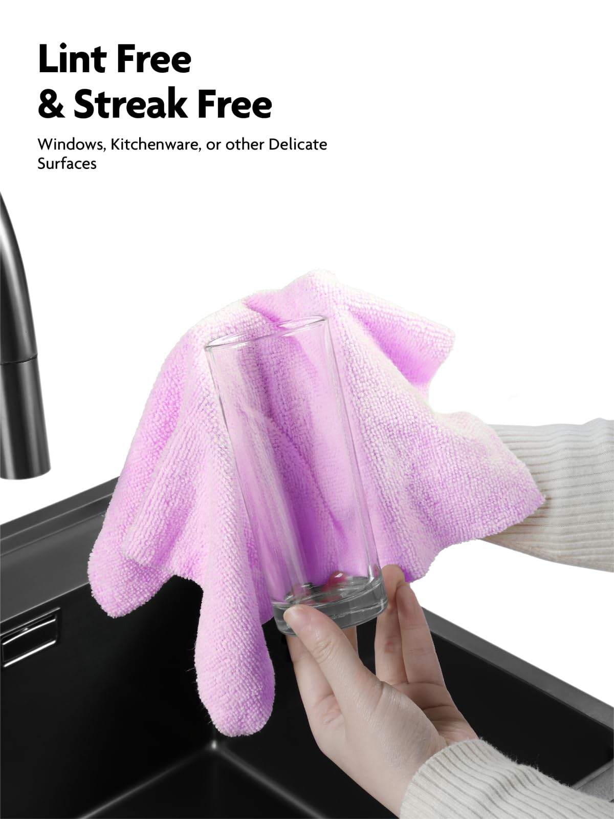 Fantasticlean Microfiber Cleaning Cloth Roll -75 Pack, Tear Away Microfiber Towels, 12" x 12", Reusable, Washable, Scratch Free, Ultra Absorbent Dish Rags for Car, Home, Garage or Shop (Purple)