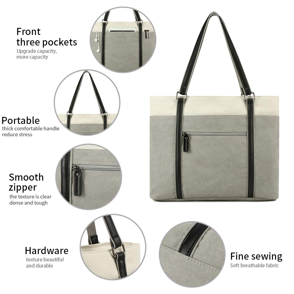 Women's Work Bag with Laptop Compartment Zipper Pockets Teacher Totes Purse