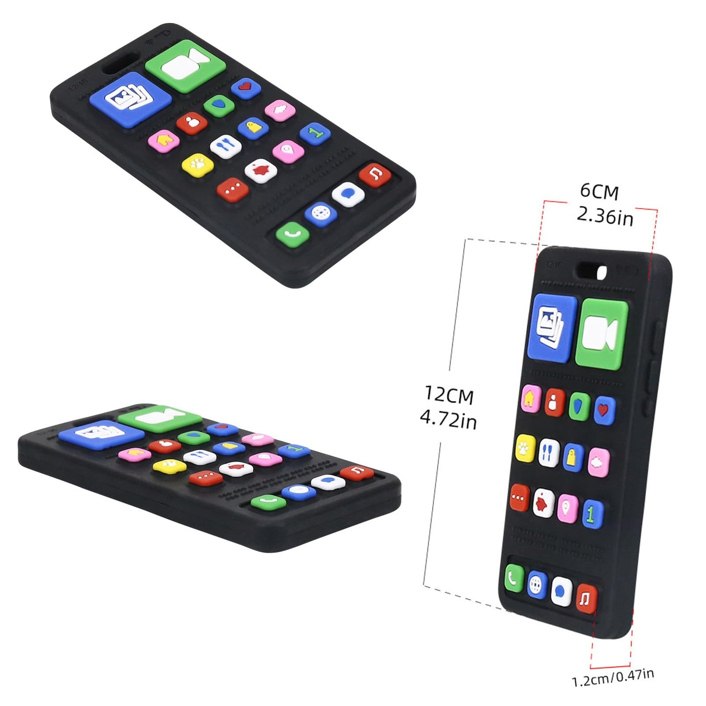 Baby Silicone Teething Toys, Phone and Remote Teether Toys for Toddlers 3-18 Months, Boys Girls Babies Teething Toy, Baby Chew Toy, Freezer BPA Free