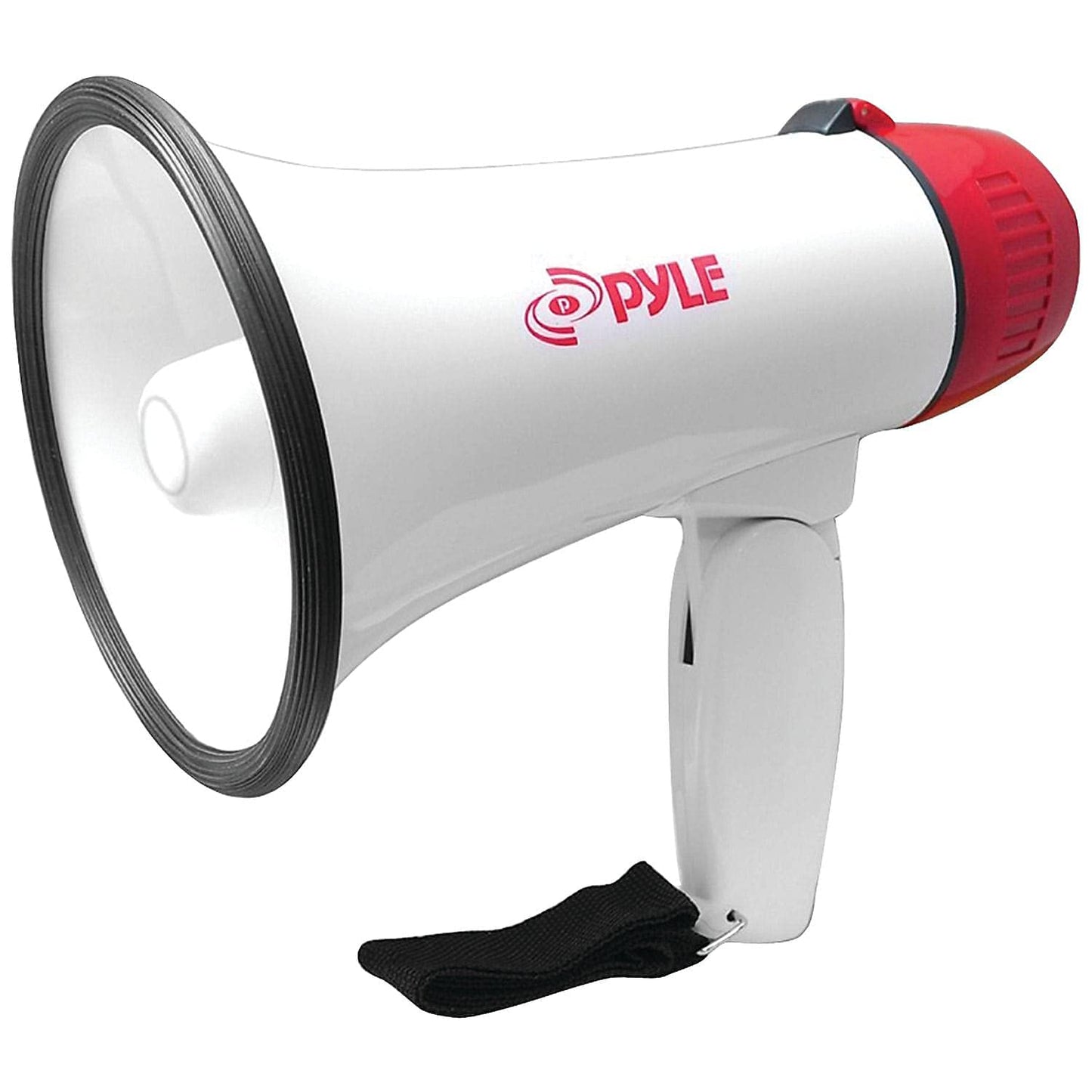 Pyle 20W Megaphone Bullhorn - 5.4'' x 8.6'' Portable Megaphone, Projection Range Up to 800 Sq. Yards, Voice Talking & Siren Alert, Shoulder Strap, Battery Operated, (White)
