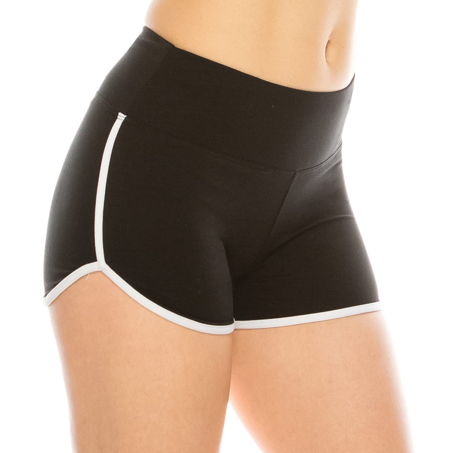 ALWAYS Booty Shorts for Women - Sexy Cute Soft Yoga Dance Dolphin Shorts Black White XS