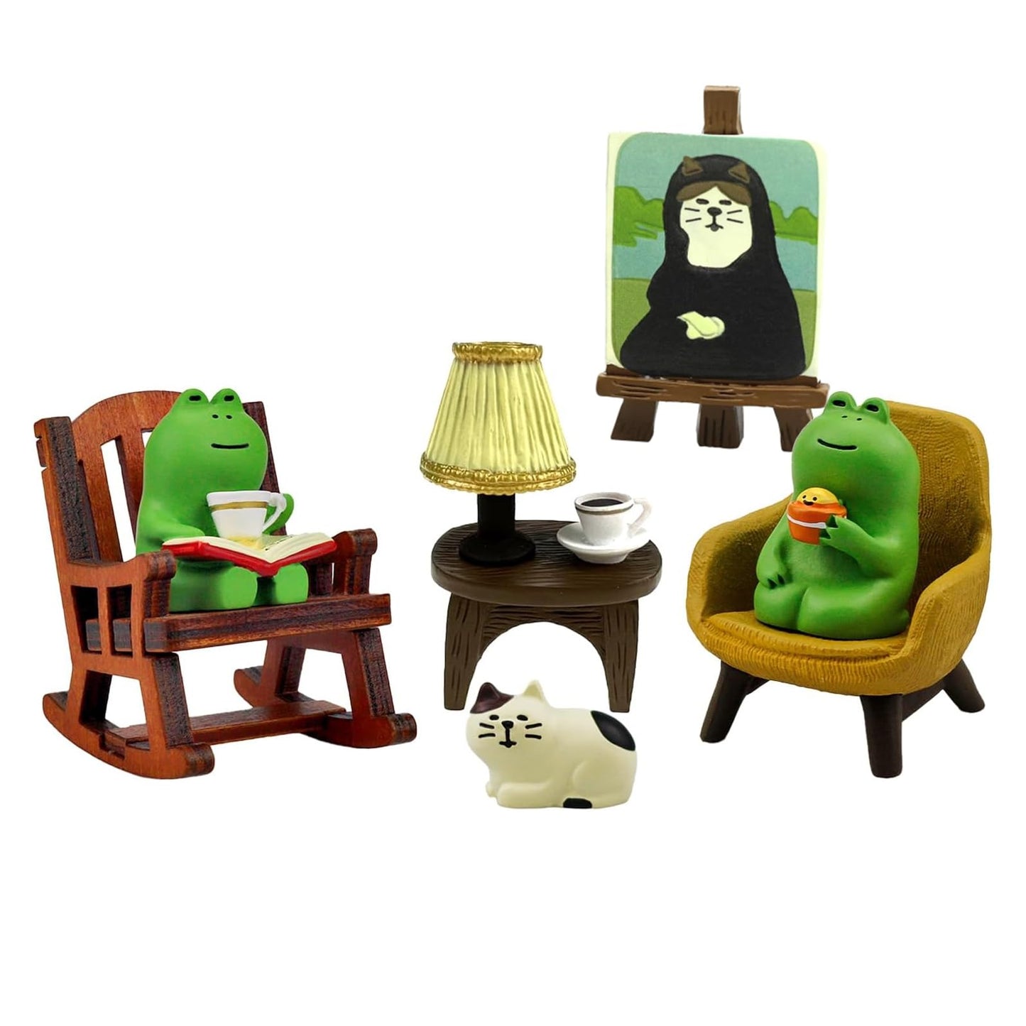 heqxwl Miniature Frog Figurines Statue,Cute Frog Figure Collectibles Lovers Home Decorations,Cute Frog Collectibles Suitable for Desk and Bedroom Decoration, Perfect Indoor Home Decor and Gifts