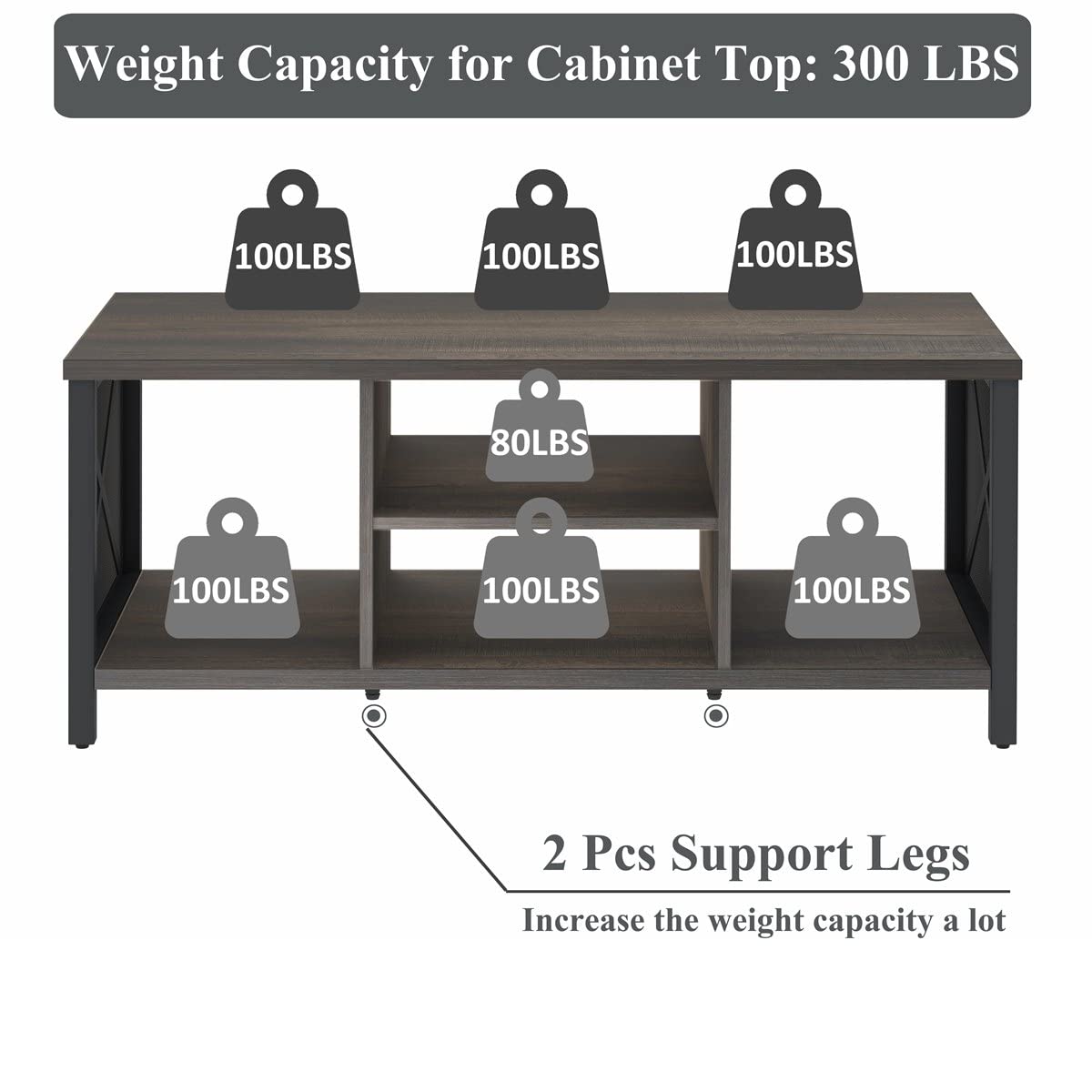 FATORRI Rustic Coffee Table for Living Room, Farmhouse Dark Wood Center Table, Industrial Rectangle Cocktail Tea Tables (Walnut Brown)