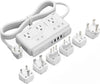 TESSAN 220V to 110V Voltage Converter for Travel with 4 USB Ports (1 USB C), 3 AC Outlet and EU UK AU IT in ZA International Power Adapter, Step Down Transformer Outlet Converters White