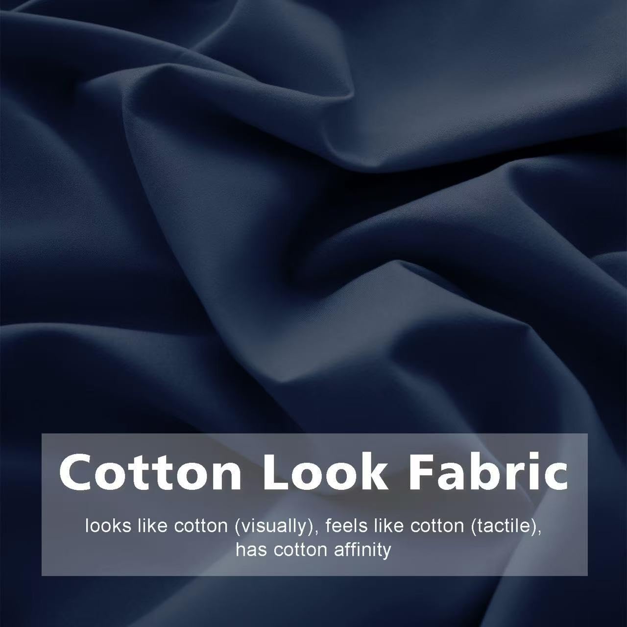 Cal King Size 4 Piece Bed Sheet Set - Ultra Imitation Cotton-Premium Breathable & Cooling Sheets - Hotel Luxury Bed Sheets Deep Pocket up to 15"- Wrinkle, Stain Resistant (Navy Blue, California King)