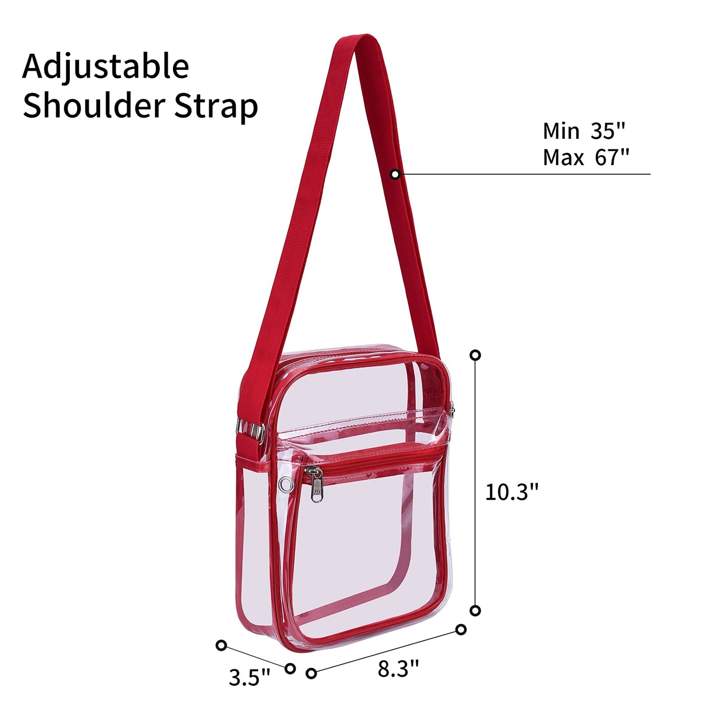 USPECLARE Clear Purse for Stadium Events Clear Messenger Bag for Men and Women