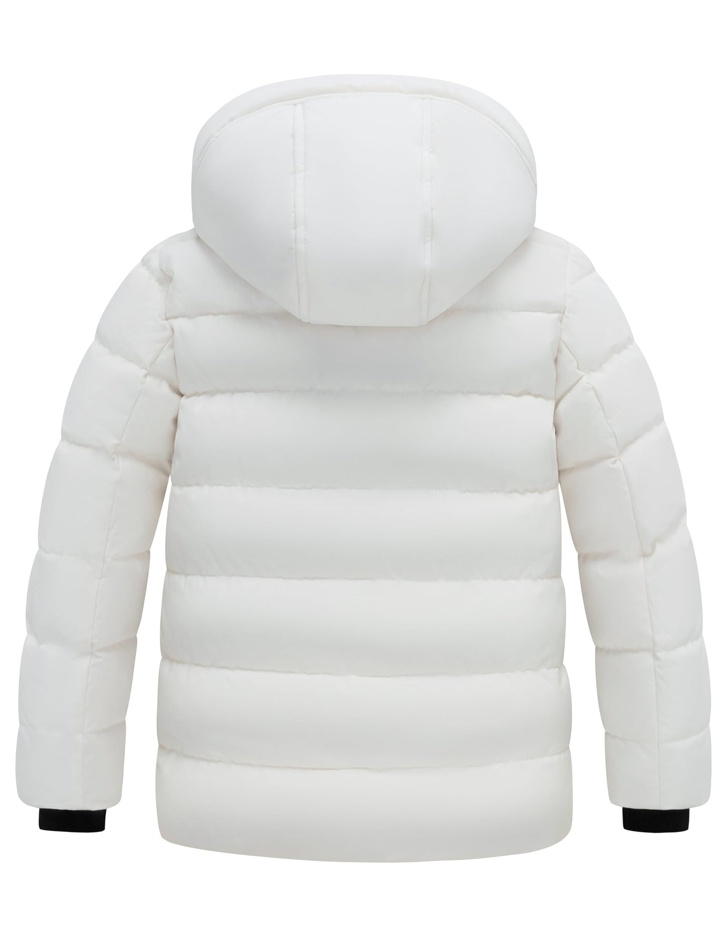 wantdo Boys' Winter Coat Waterproof Puffer Jacket Thicken with Hood White 10-12