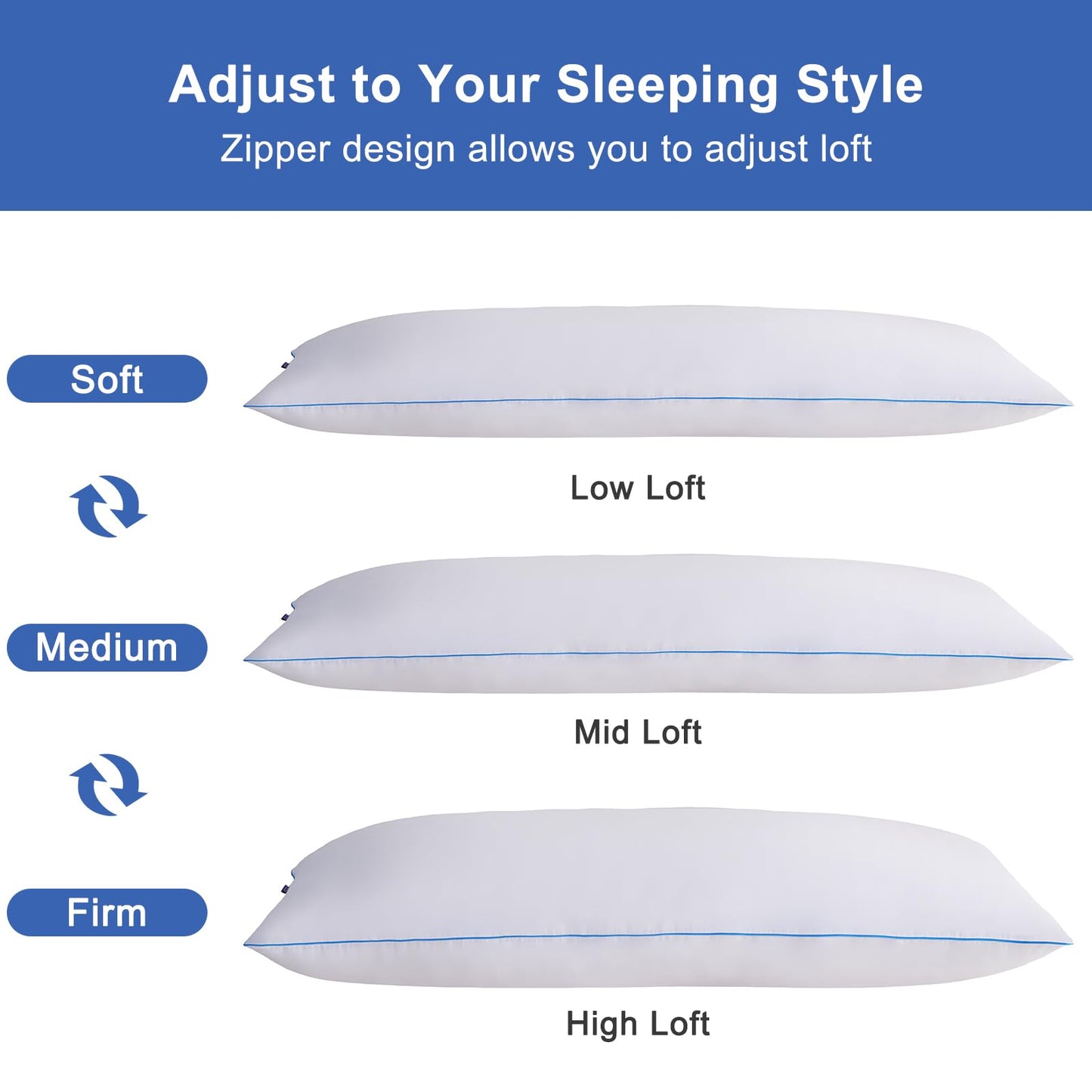 YZ HOME Memory Foam Body Pillow Insert - Full Body Pillow for Adults - Soft Large Long Bed Pillow for Side Sleeper