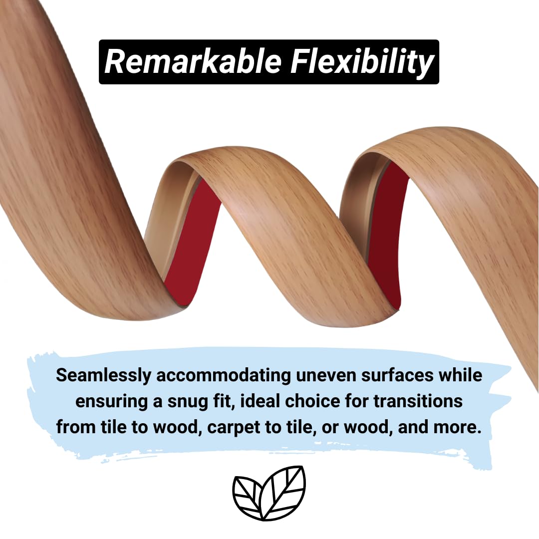Floor Transition Strip Self Adhesive Carpet Wood Tile Vinyl Flooring Laminate Transition Cover Edge Trim Gap Doorway Threshold for Uneven Floors Heights Within 5 mm (120 inches, Light Brown Coffee)