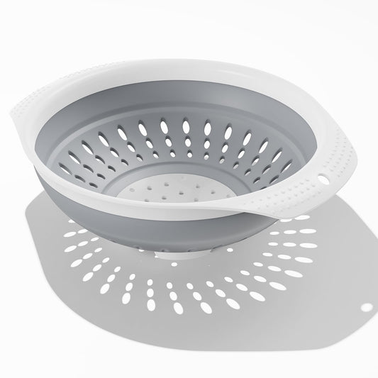 Collapsible Colander Strainer, 5 Quart Silicone Kitchen Drainer for Pasta, Veggies, Fruits, Space Saving Foldable Design, Dishwasher Safe, RV & Camping Essential, New Home Must-Have