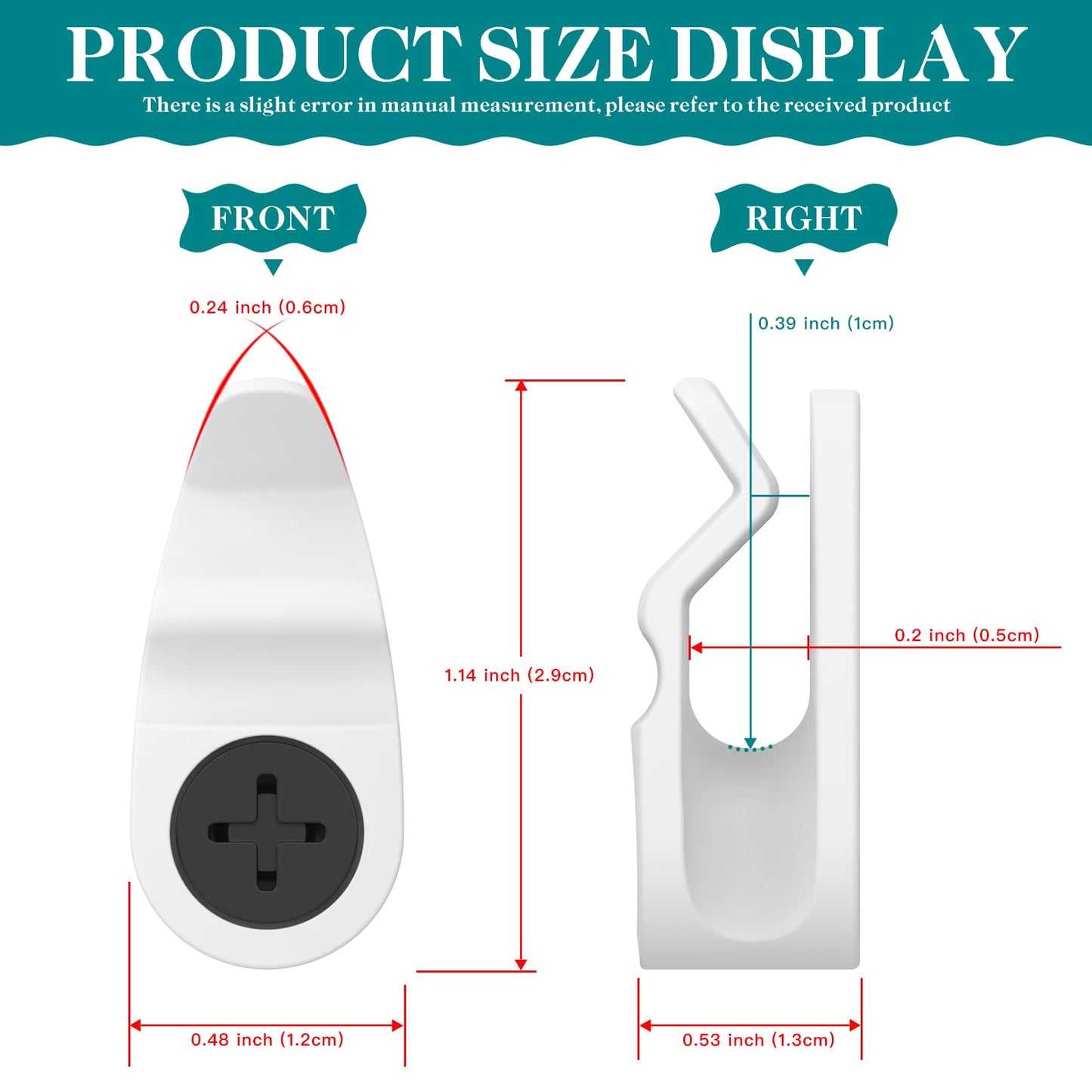 Hooks for Outdoor String Lights Clips, Christmas Light Clips Weatherproof, Lights Hanger Hooks for Hanging Christmas Light, Fairy Light, Cable, Holiday Decor - White, 50 Pack