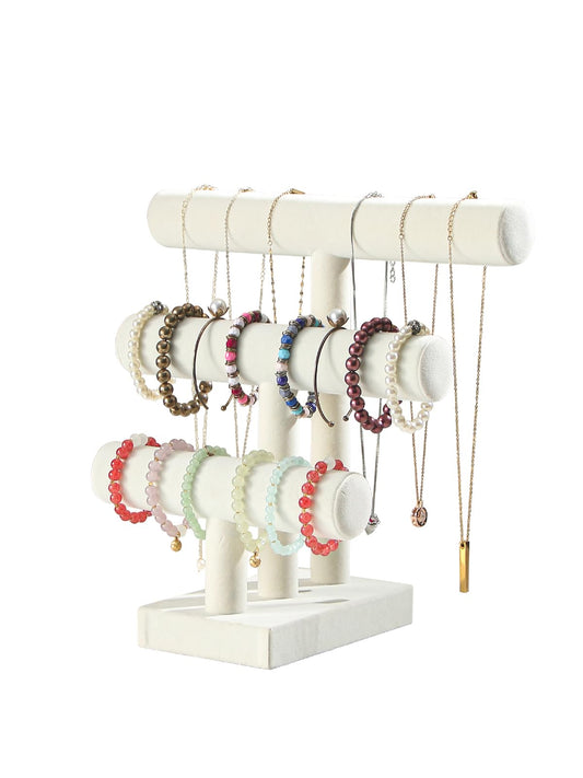 Ausalivan Bracelet Holder Stand,Bracelet Organizer Display for Selling,Bangle Organizer for Women,Watch Storage Holder for Men,Jewelry Business Supplies (Style 2 （Beige 3 Tier ）)