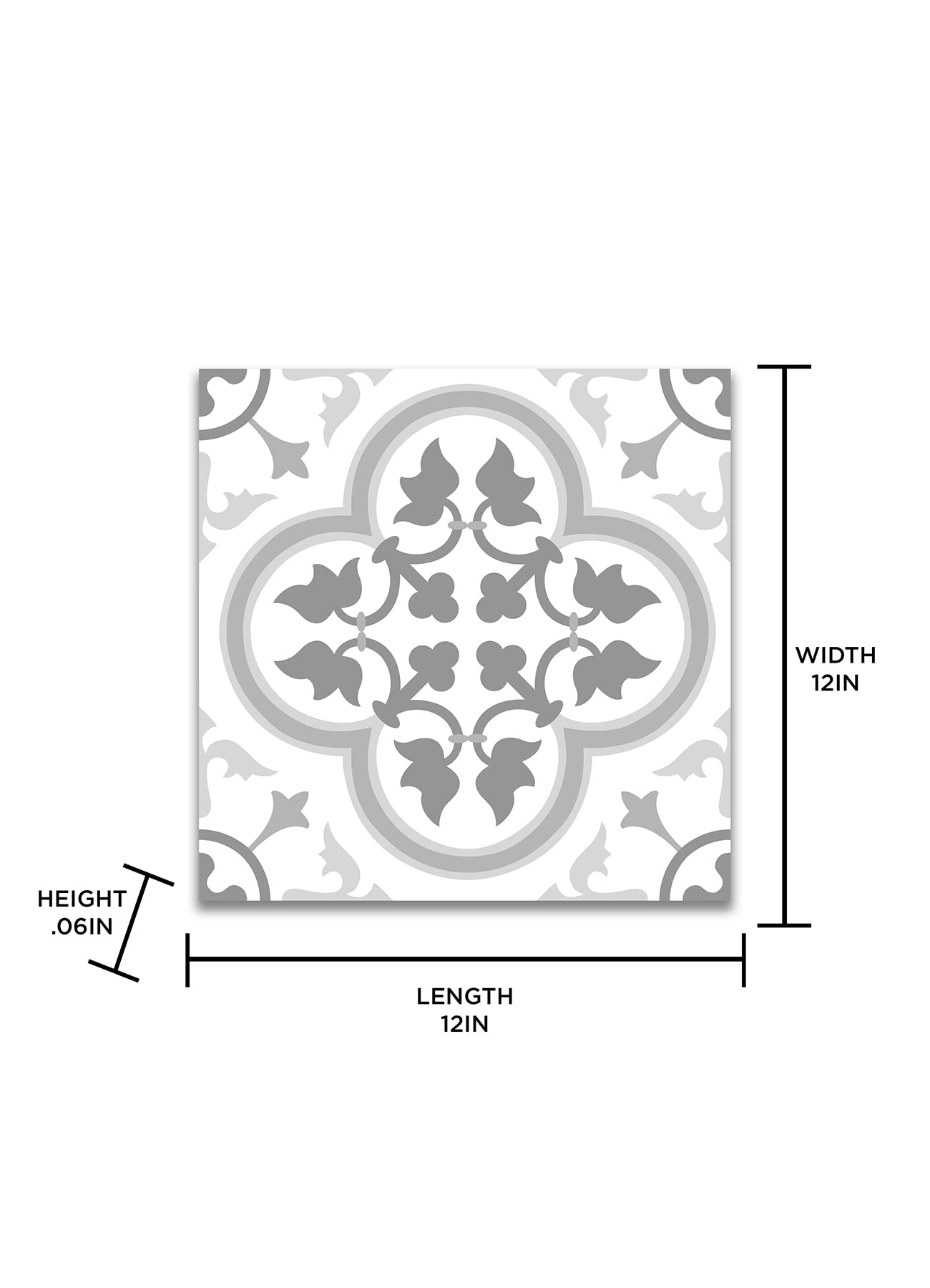 FloorPops FP2953 Remy Peel & Stick Floor Tiles, Grey