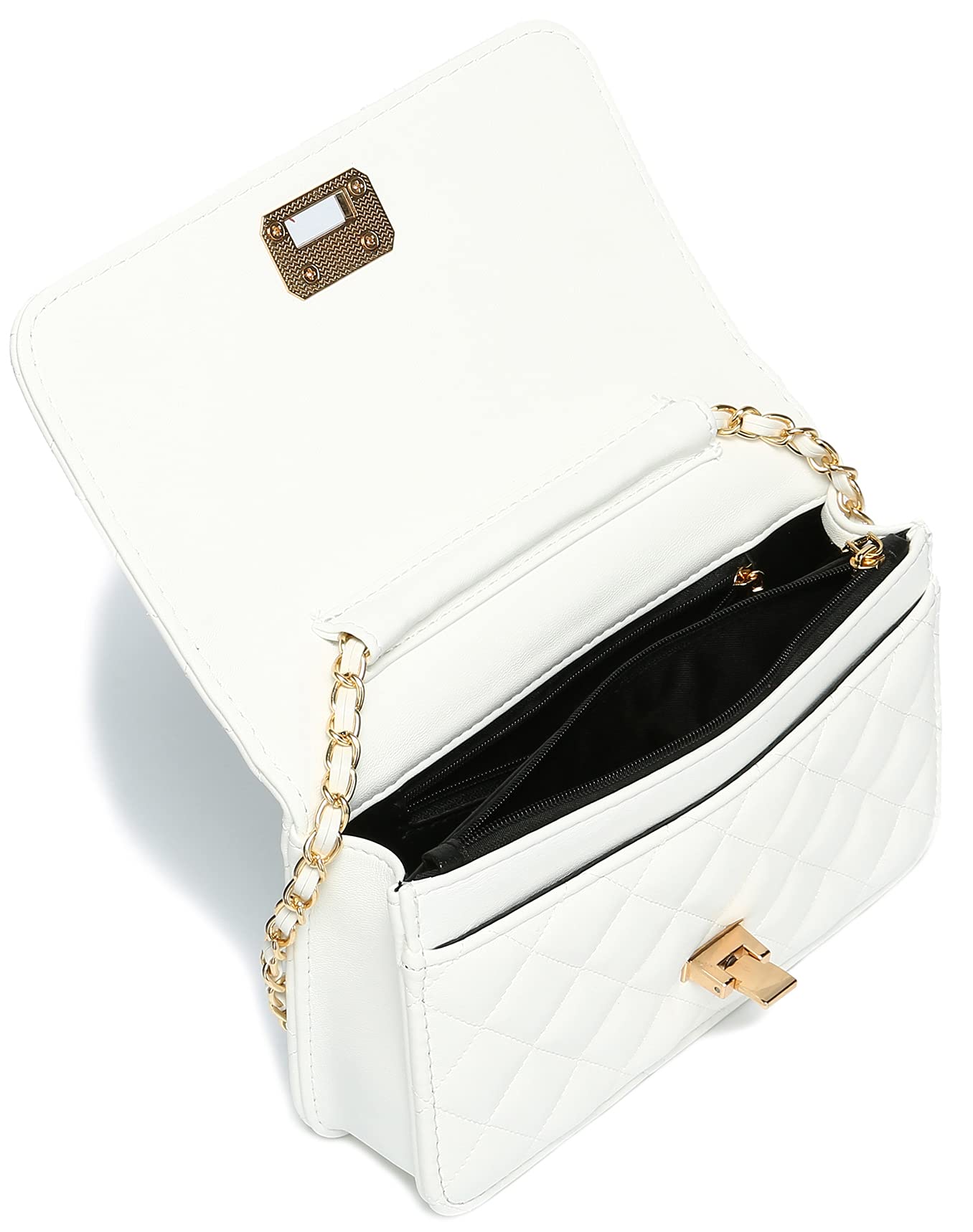 HAKSIM Women Leather Shoulder Bag Fashion Clutch Handbag Quilted Designer Crossbody Bag with Chain Strap