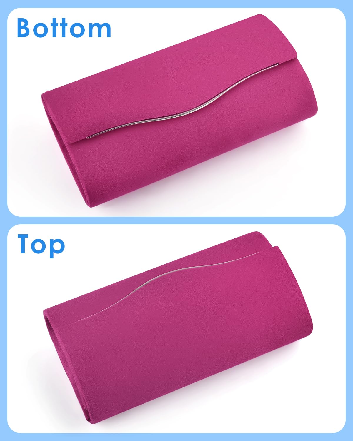 TINDTOP Clutch Purses for Women, Formal Evening Bags Suede Shoulder Envelope Party Handbags Wedding Cocktail Prom Clutches (Rose)